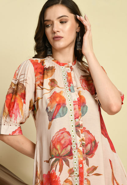 Beaded Floral Fusion Tunic