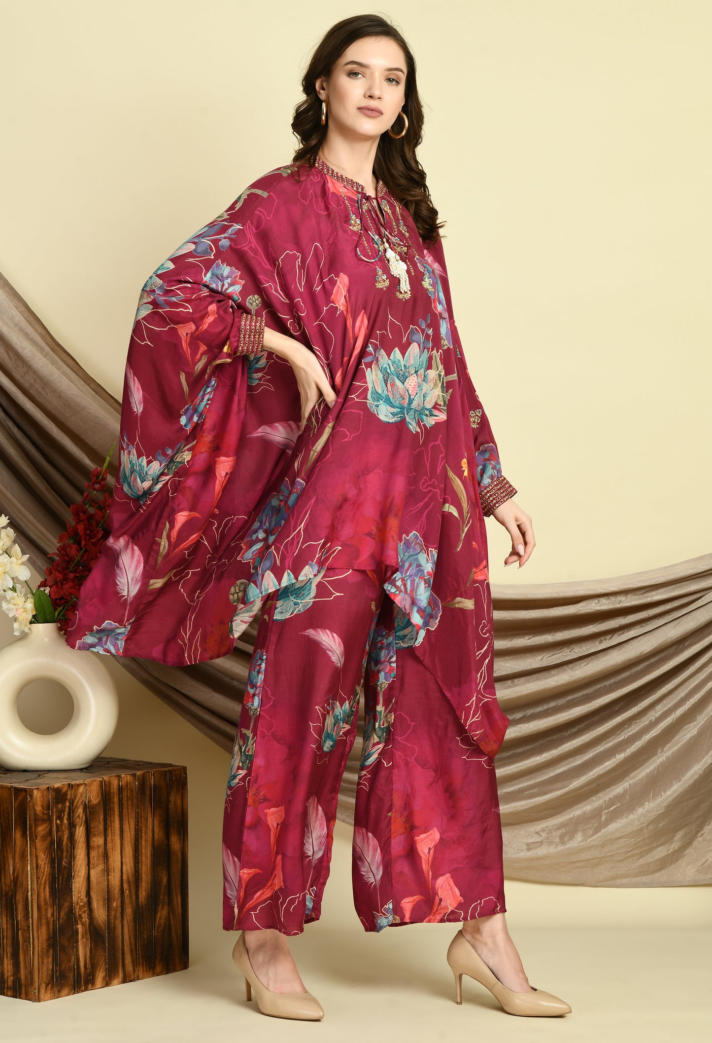 Fusion Kaftan & Plazo Set