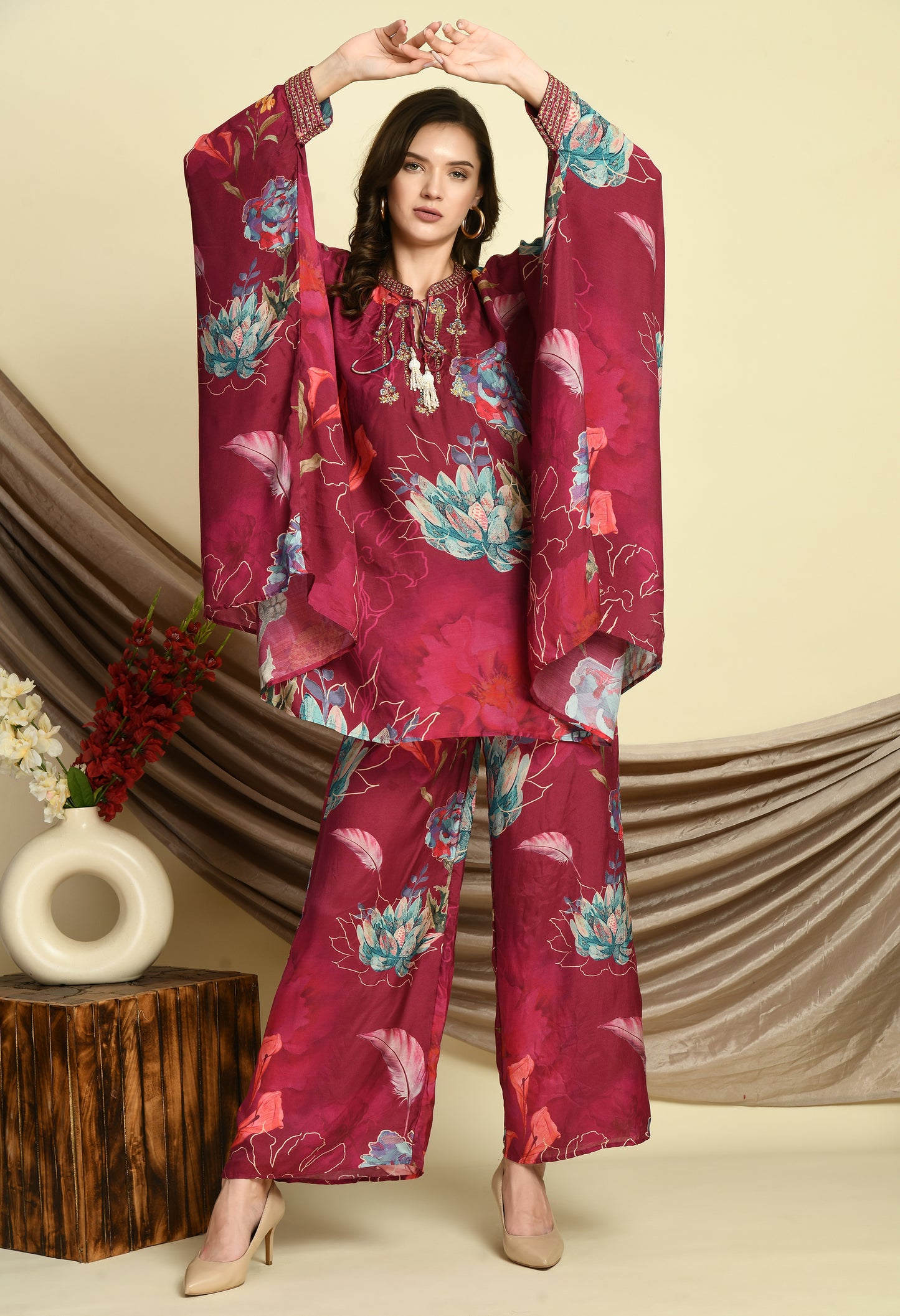 Fusion Kaftan & Plazo Set