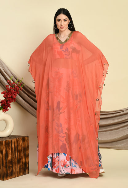 Fusion Bliss: Blouse-Skirt + Handwork Organza Dupatta