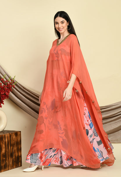 Fusion Bliss: Blouse-Skirt + Handwork Organza Dupatta