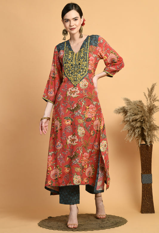 Embroidered kurta Set