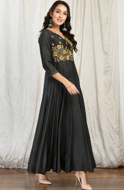 Anarkali Chanderi Gown Set with Enchanting Dupatta