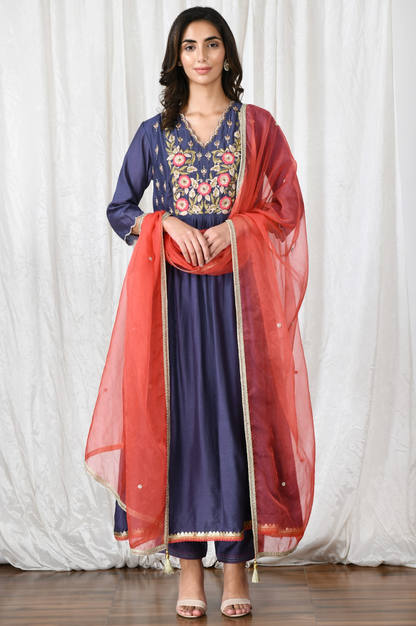 Chanderi Gown with Dupatta