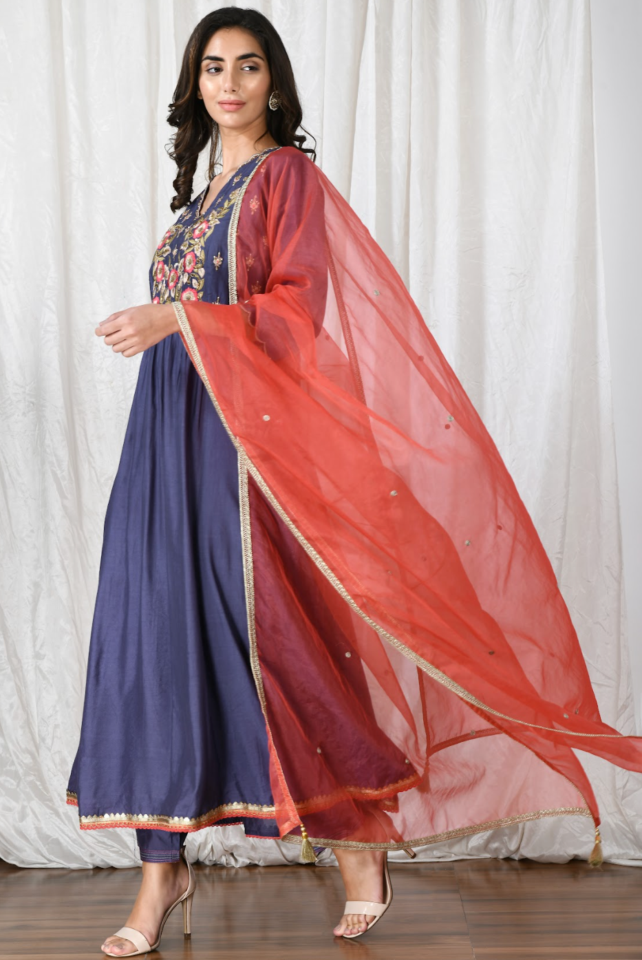 Chanderi Gown with Dupatta