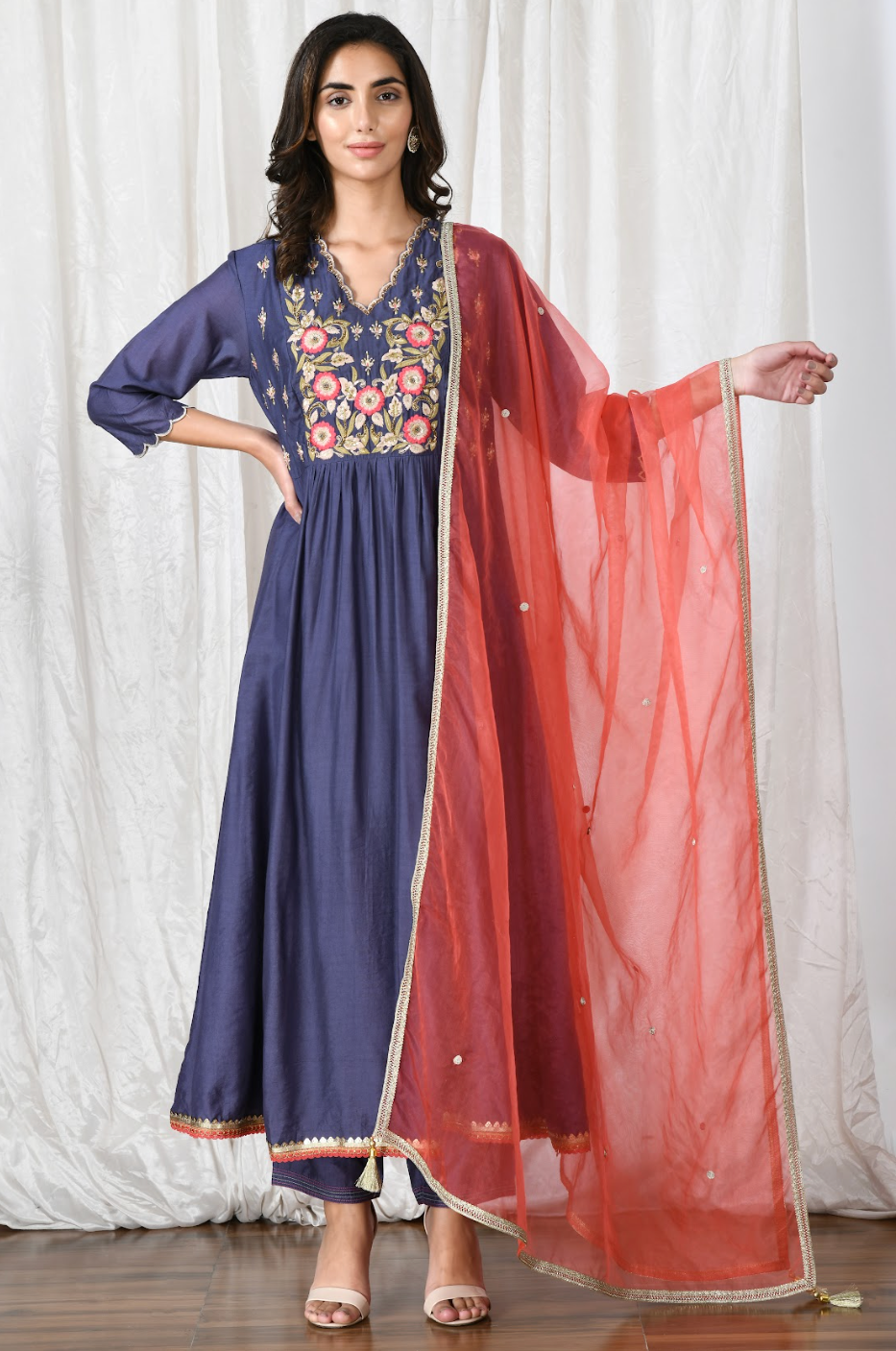 Chanderi Gown with Dupatta