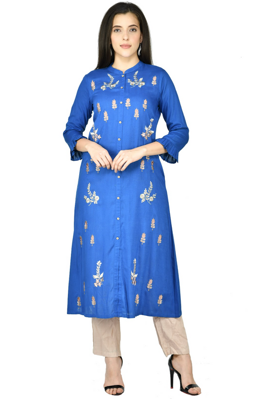 Hand-Enhanced Resham Tunic with Silk Pants