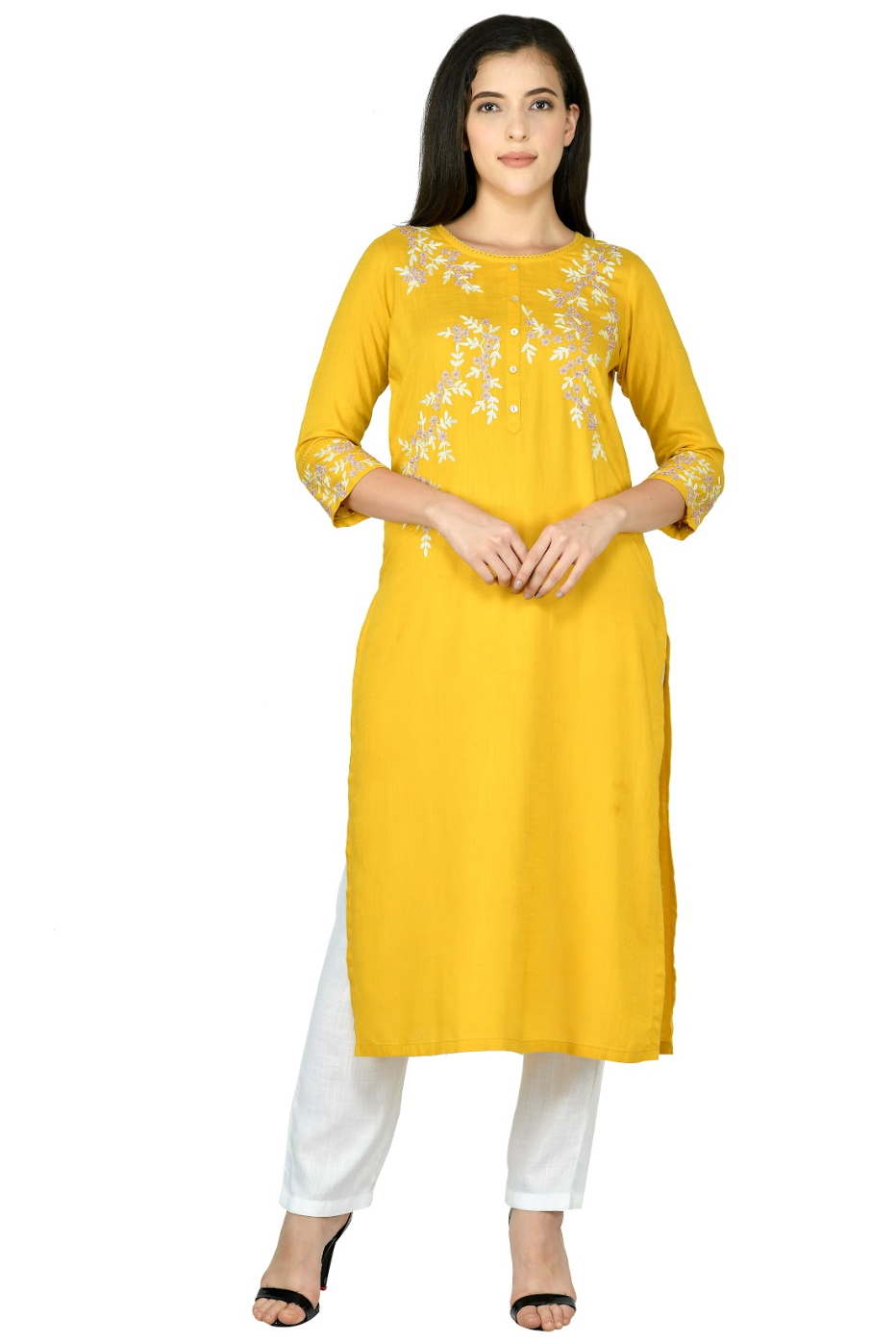 Hand-Enhanced Resham Tunic with Silk Pants