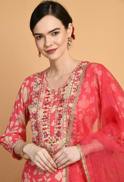 Hand-Embroidered Sharara Set