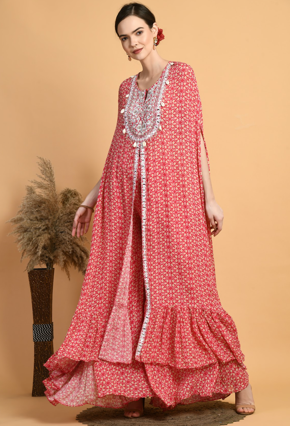 Flary Cape Sharara Set